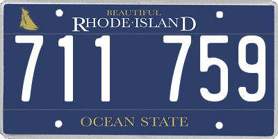 RI license plate 711759