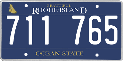 RI license plate 711765
