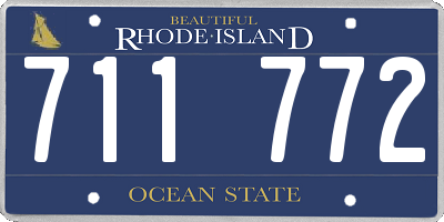 RI license plate 711772
