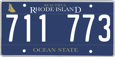 RI license plate 711773