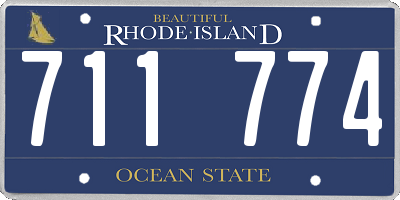 RI license plate 711774