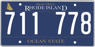 RI license plate 711778