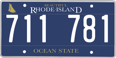 RI license plate 711781