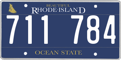 RI license plate 711784