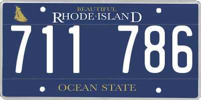 RI license plate 711786
