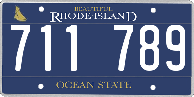 RI license plate 711789