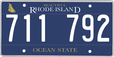 RI license plate 711792