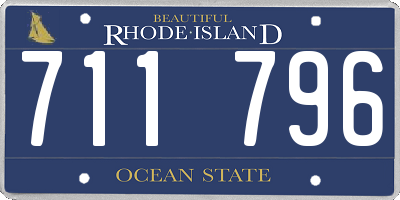 RI license plate 711796