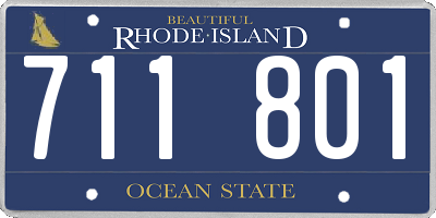RI license plate 711801