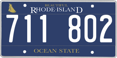 RI license plate 711802