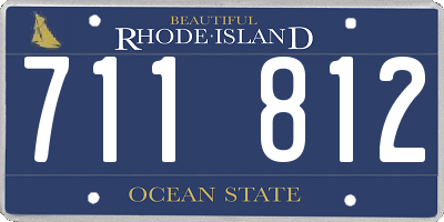 RI license plate 711812