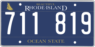 RI license plate 711819