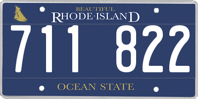 RI license plate 711822