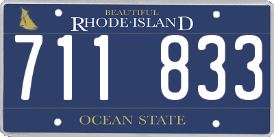 RI license plate 711833