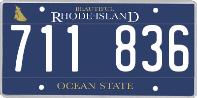 RI license plate 711836