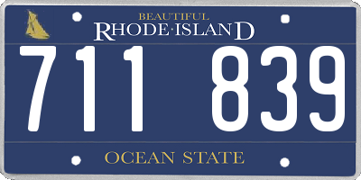 RI license plate 711839