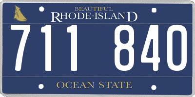 RI license plate 711840