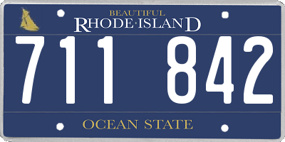 RI license plate 711842