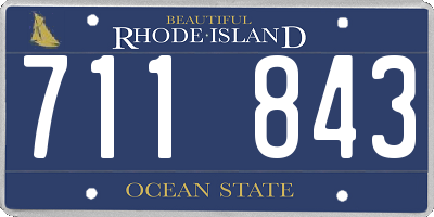 RI license plate 711843