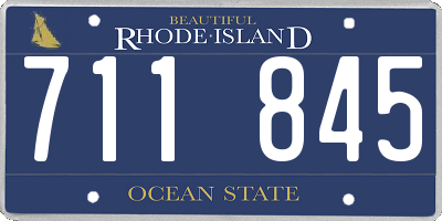 RI license plate 711845