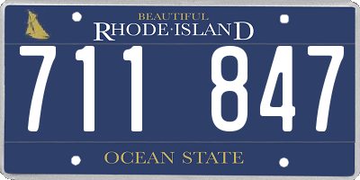 RI license plate 711847