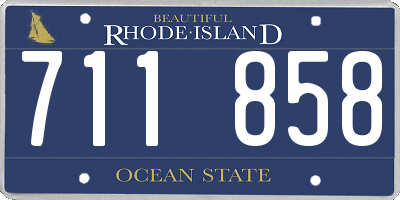 RI license plate 711858