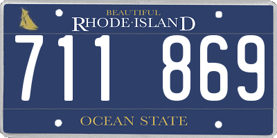 RI license plate 711869
