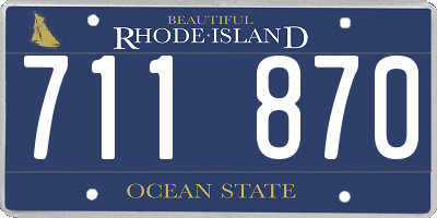 RI license plate 711870