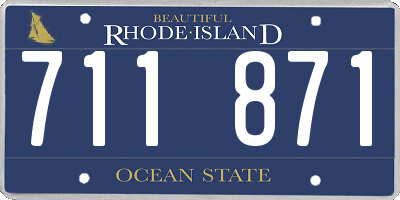 RI license plate 711871