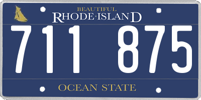 RI license plate 711875