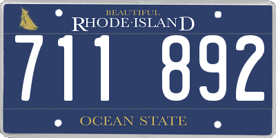 RI license plate 711892