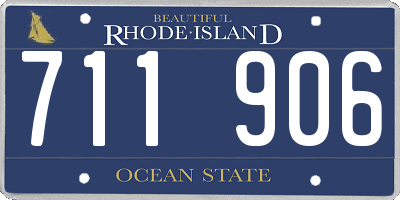 RI license plate 711906