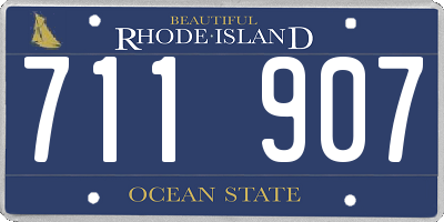 RI license plate 711907