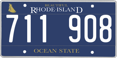 RI license plate 711908