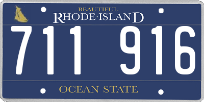RI license plate 711916