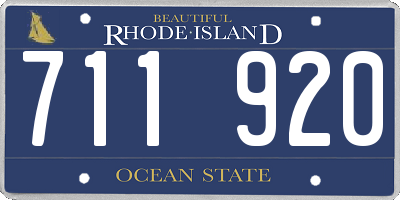 RI license plate 711920