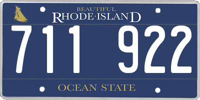 RI license plate 711922