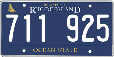RI license plate 711925