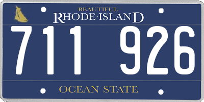 RI license plate 711926