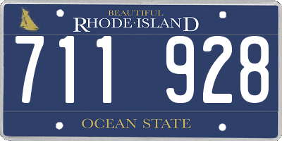 RI license plate 711928