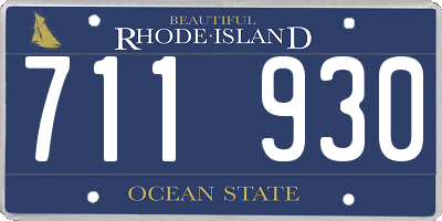 RI license plate 711930