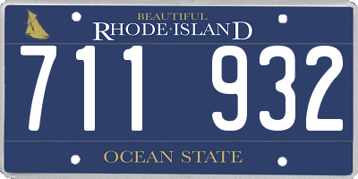 RI license plate 711932