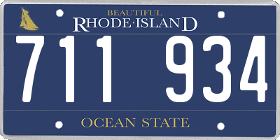 RI license plate 711934