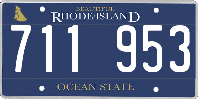 RI license plate 711953