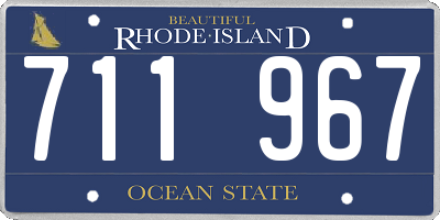 RI license plate 711967