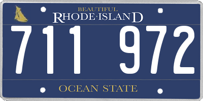 RI license plate 711972