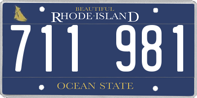 RI license plate 711981