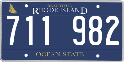 RI license plate 711982