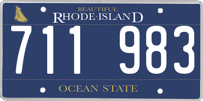 RI license plate 711983