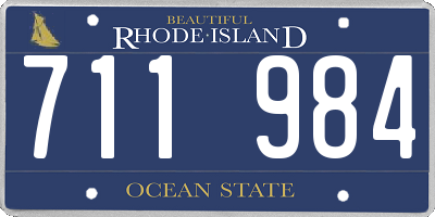 RI license plate 711984